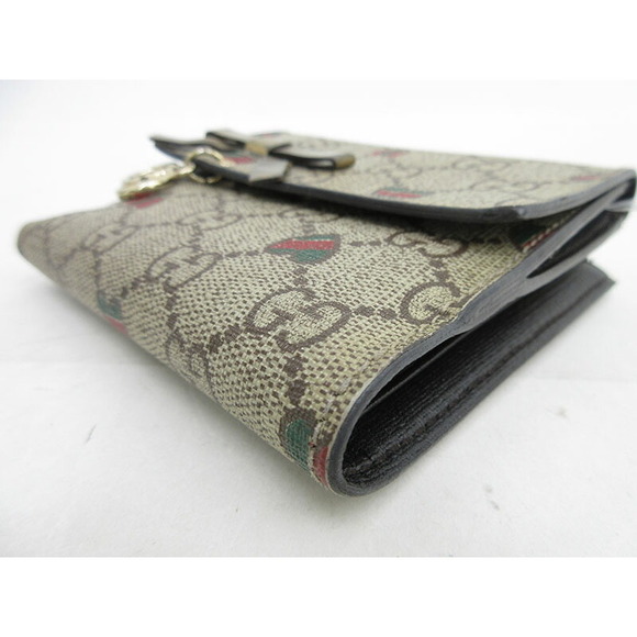 Gucci GG Double Hook Wallet Ribbon Heart Beige - Picture 4 of 9